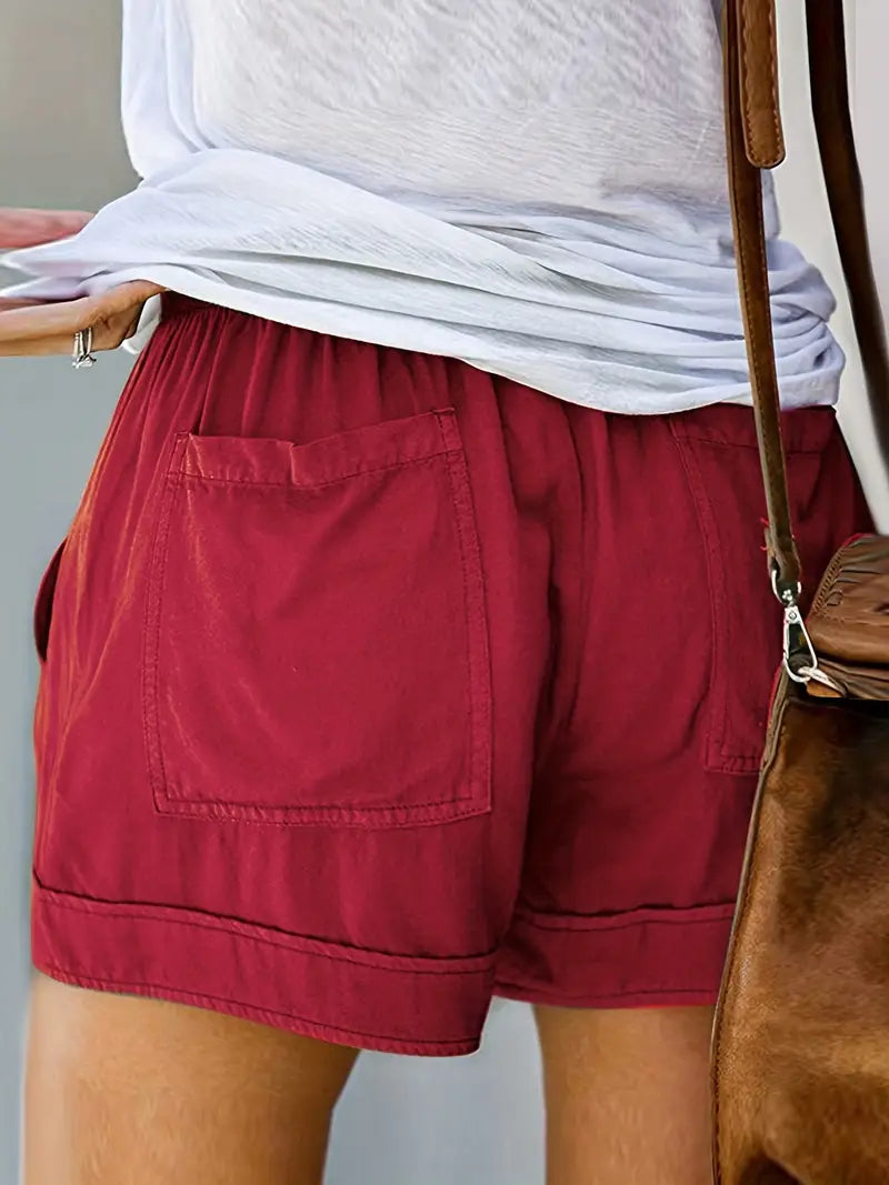 Tempo | Drawstring Elastic Waist Pocket Casual Womens Shorts