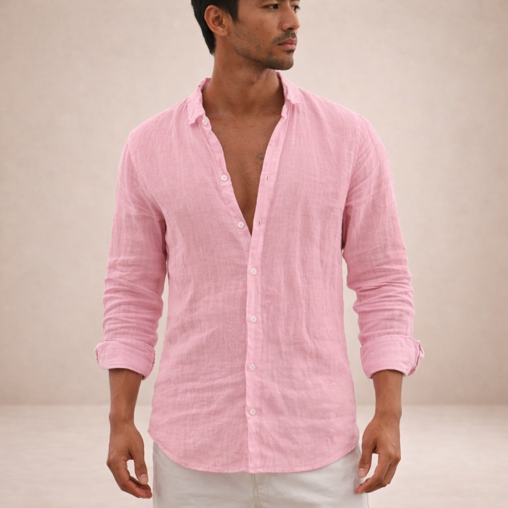 Reid | Men's Relaxed Fit Long Sleeve Linen Shirt