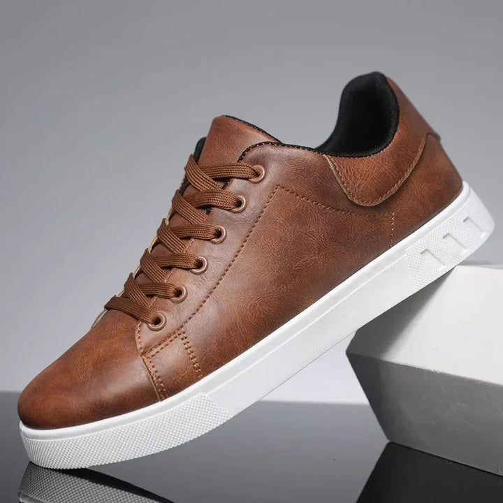Paxton | Leather Lace-Up Flatform Casual Sneakers Mens Shoes