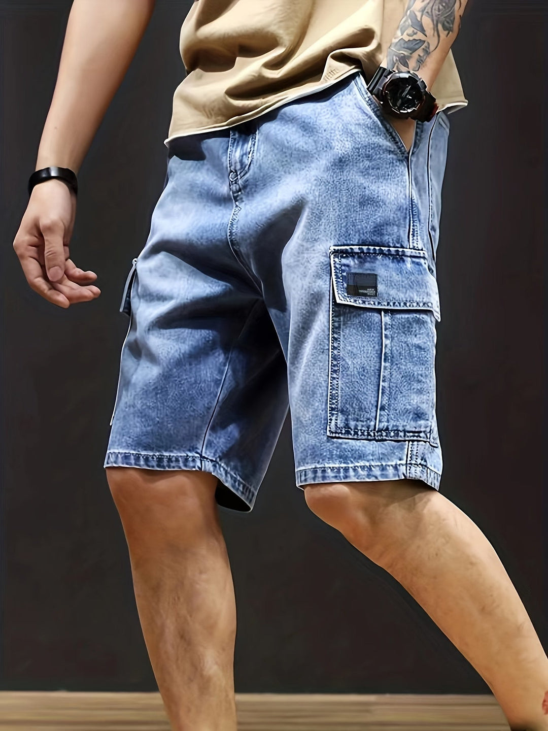 Decker | Men's Denim Cargo Shorts with Flap Pocket