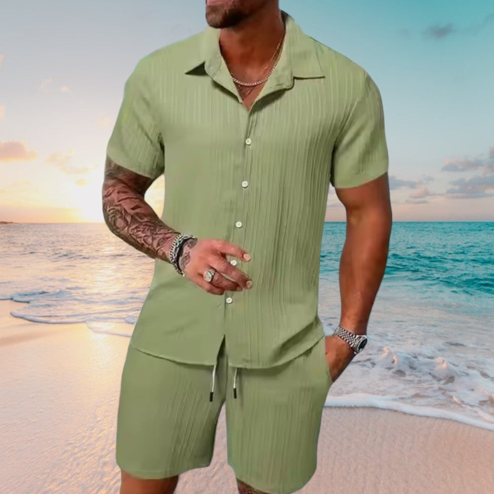 Malibu | Men's Ribbed Camp Collar Co-ord Set