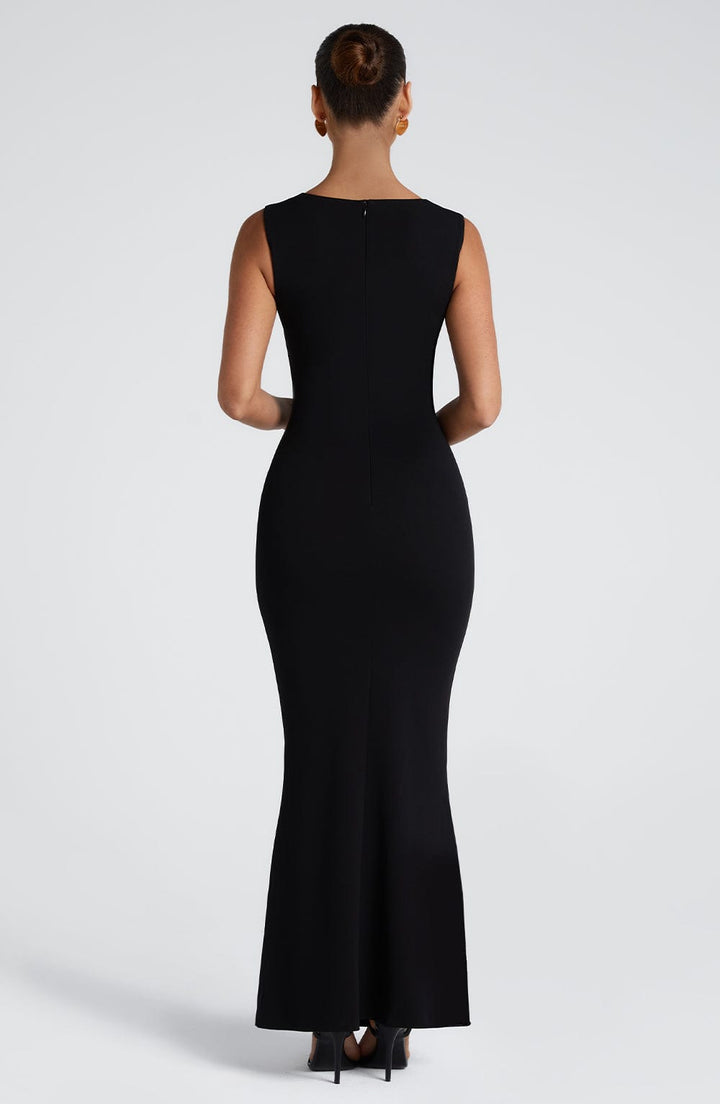 Helena | Square Neck Wide Strap Bodycon Maxi Formal Dress