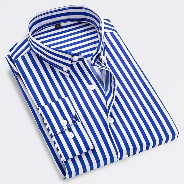 Blake | Men's Striped Long Sleeve Shirt – Casual Button Up Shirt