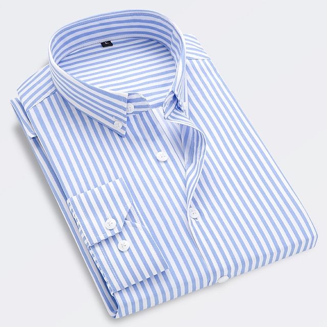 Blake | Men's Striped Long Sleeve Shirt – Casual Button Up Shirt
