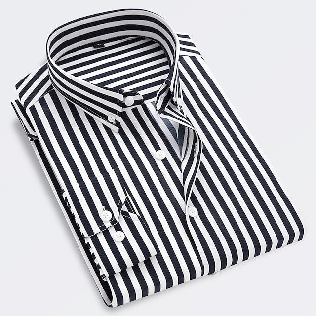 Blake | Men's Striped Long Sleeve Shirt – Casual Button Up Shirt