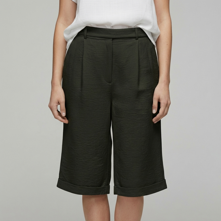 Clara | High Waisted Knee Length Shorts