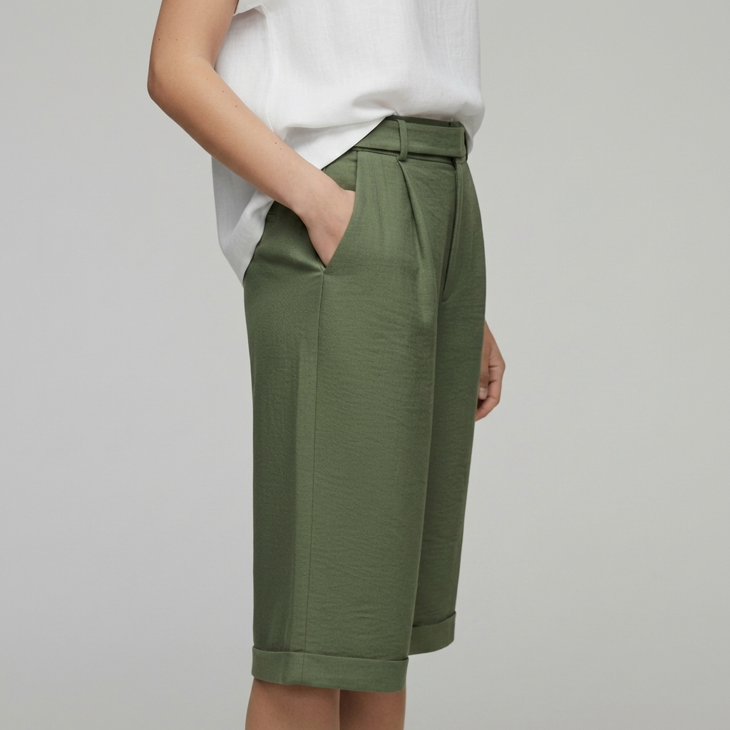 Clara | High Waisted Knee Length Shorts