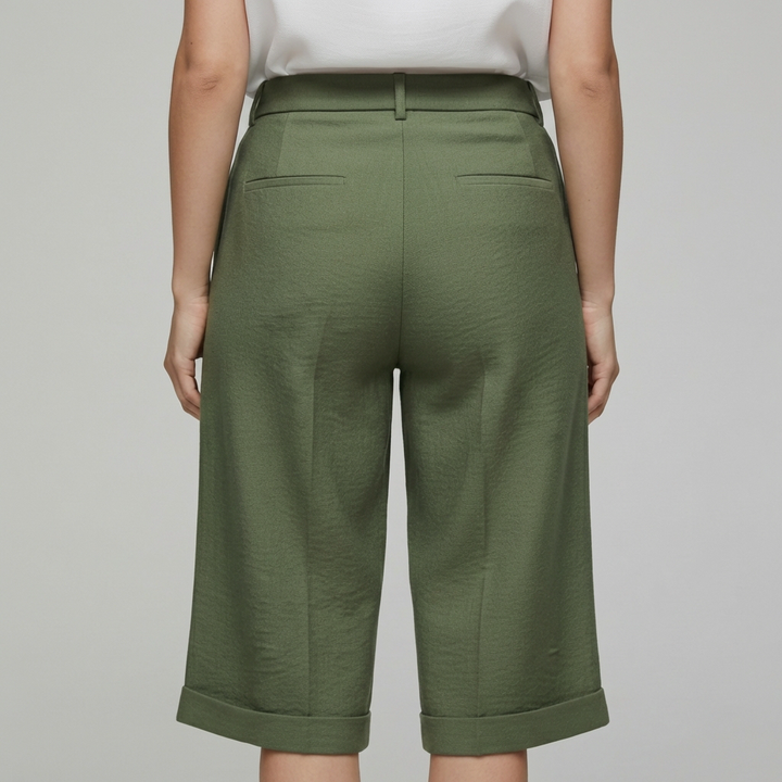 Clara | High Waisted Knee Length Shorts