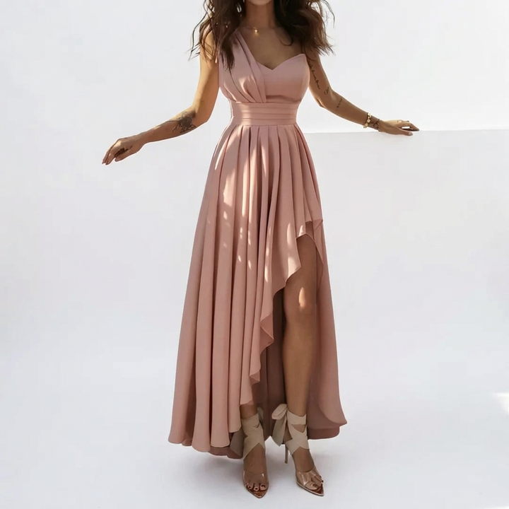 Luna | Elegant Pleated Cocktail Maxi Dress