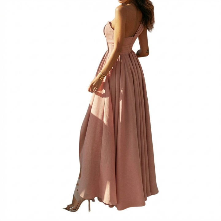 Luna | Elegant Pleated Cocktail Maxi Dress