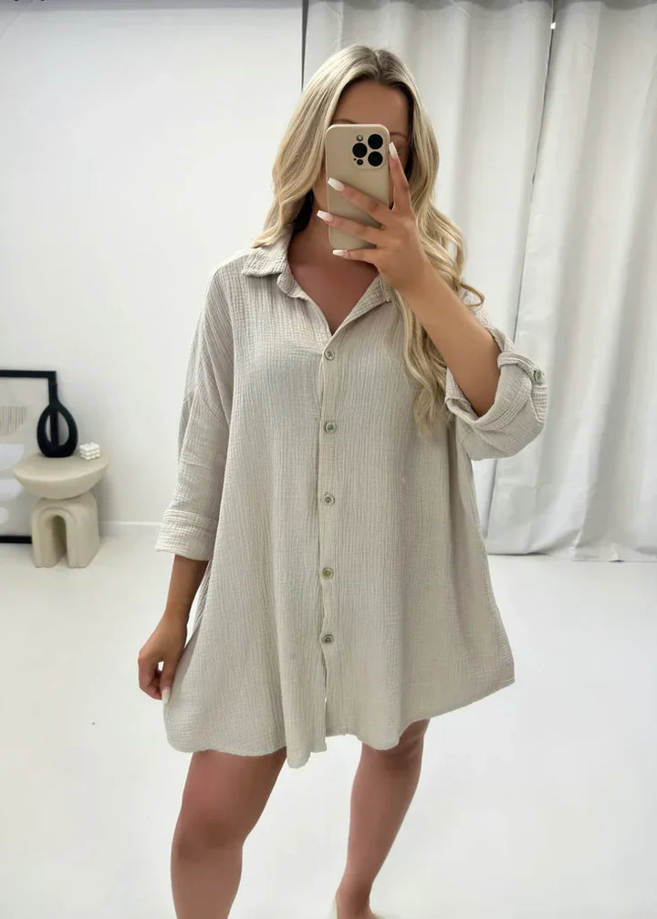 Nazar | Oversized Sequin Evil Eye Shirt – Boho Statement Shirt