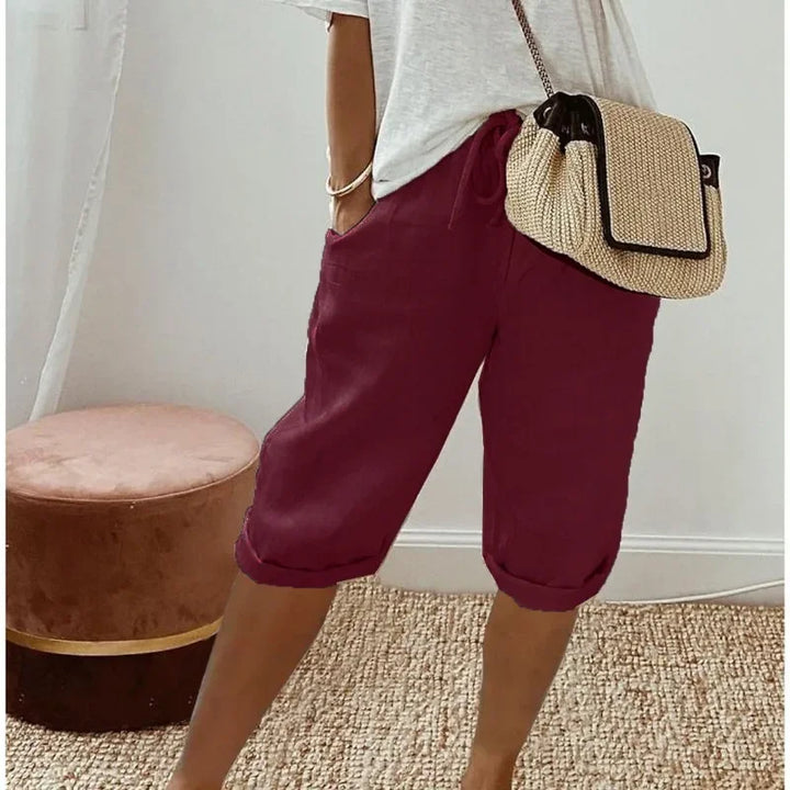 Rivage | Women's Linen Rolled Cuff Bermuda Shorts
