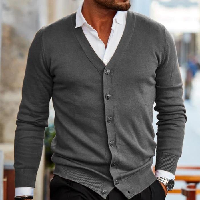 Milano | Button-Through V-Neck Men's Cardigan
