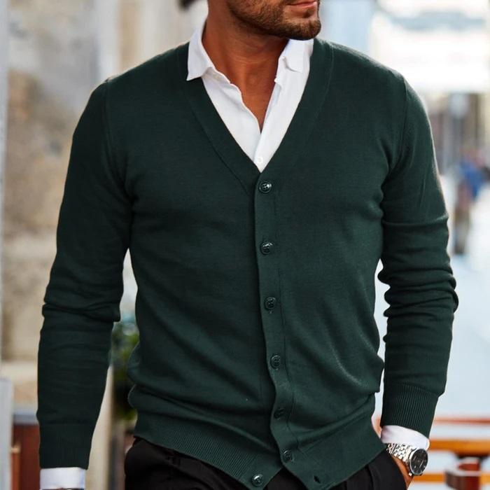 Milano | Button-Through V-Neck Men's Cardigan