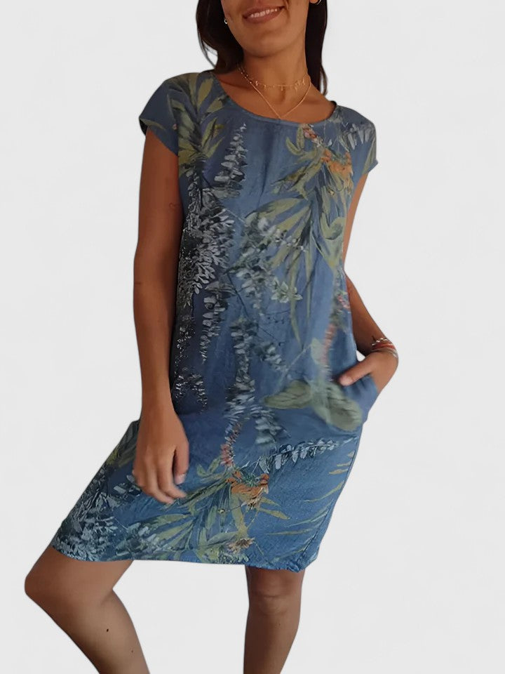 Wisteria | Painterly Botanical Pocket Mini Summer Dress