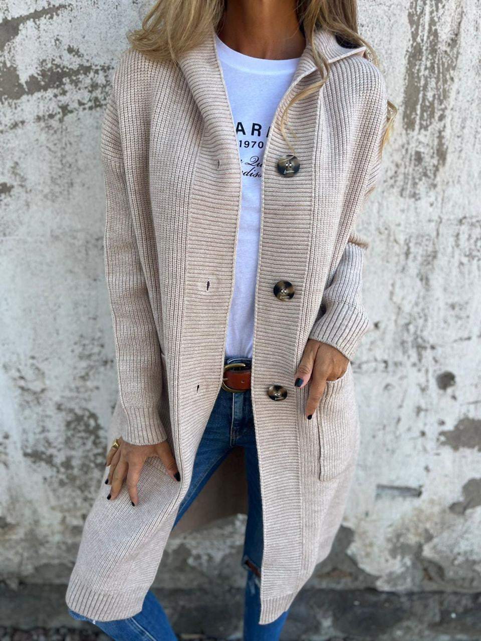 Soleil | Hooded Longline Button-Front Women's Cardigan