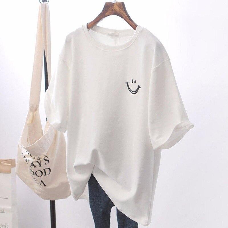 Smile | Trendy Cotton T-shirt with Smiley Print – Casual Streetwear Summer Style