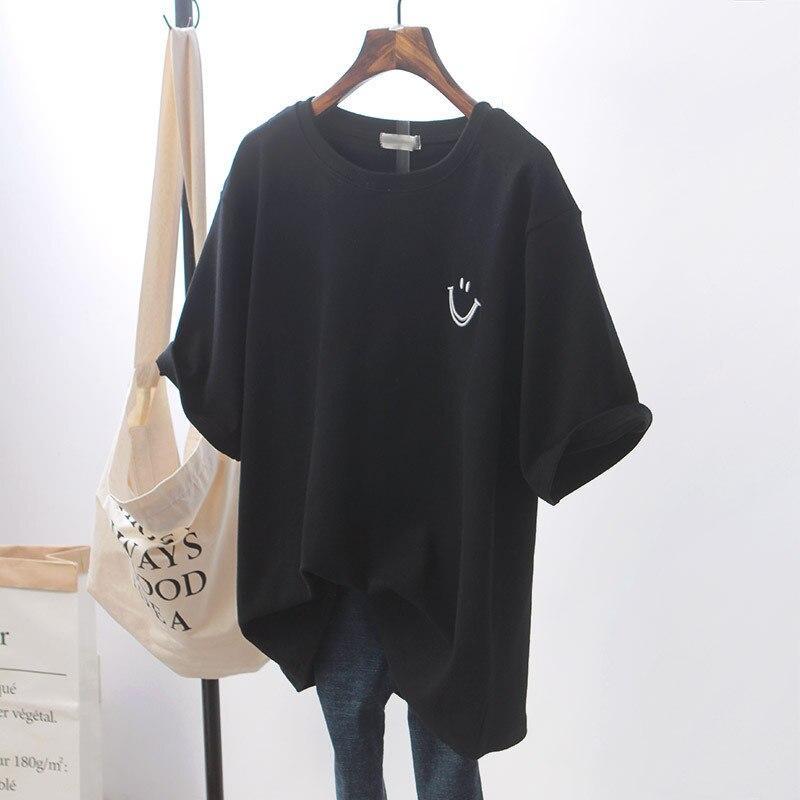 Smile | Trendy Cotton T-shirt with Smiley Print – Casual Streetwear Summer Style