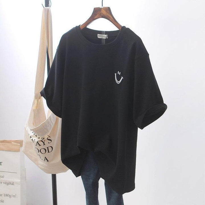 Smile | Trendy Cotton T-shirt with Smiley Print – Casual Streetwear Summer Style