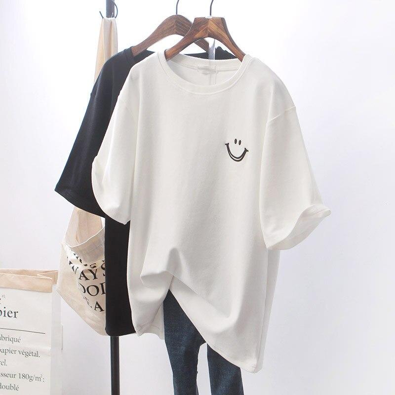 Smile | Trendy Cotton T-shirt with Smiley Print – Casual Streetwear Summer Style