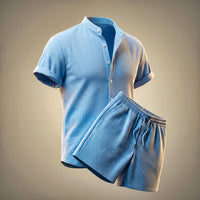 Solaro | Men's Ribbed Mandarin Collar Co-ord Set
