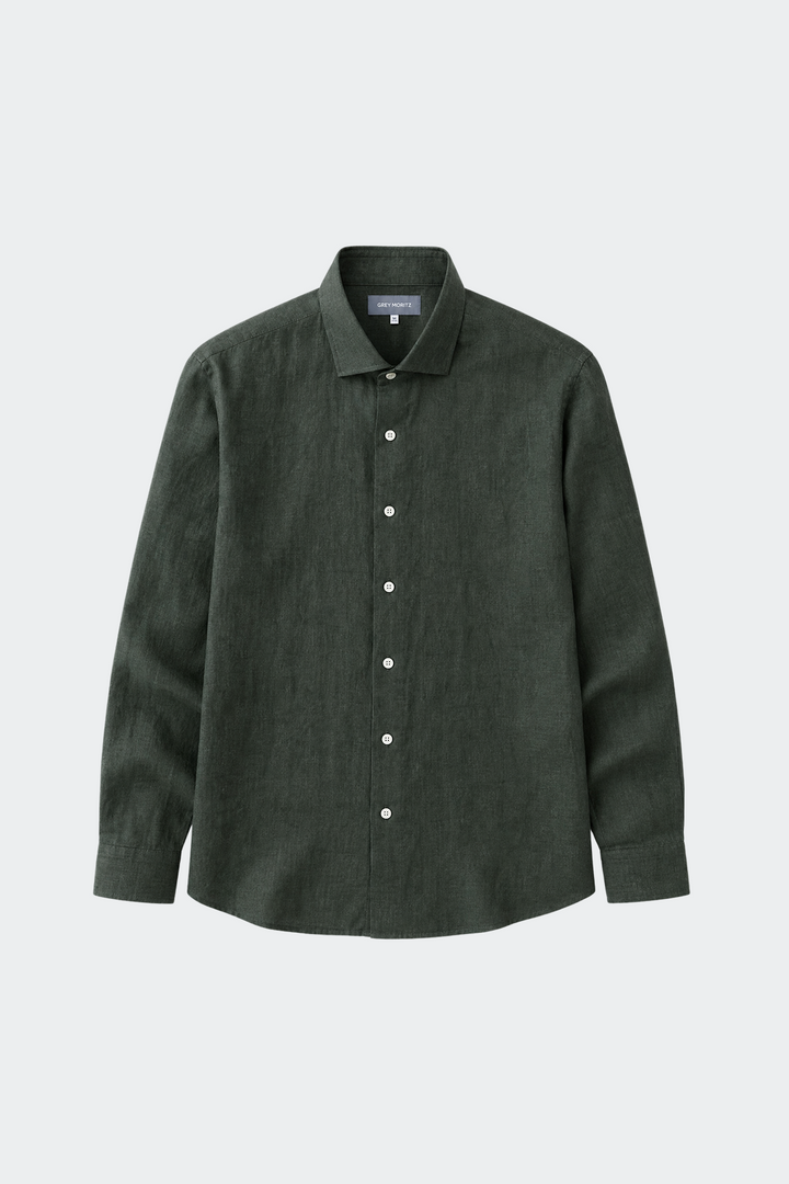 Dante | Men's Slim Fit Long Sleeve Linen Shirt
