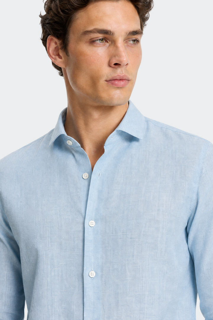 Dante | Men's Slim Fit Long Sleeve Linen Shirt