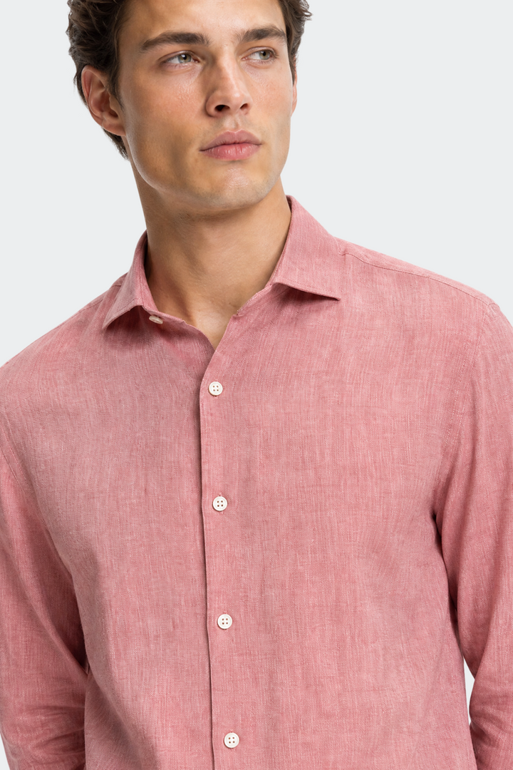 Dante | Men's Slim Fit Long Sleeve Linen Shirt