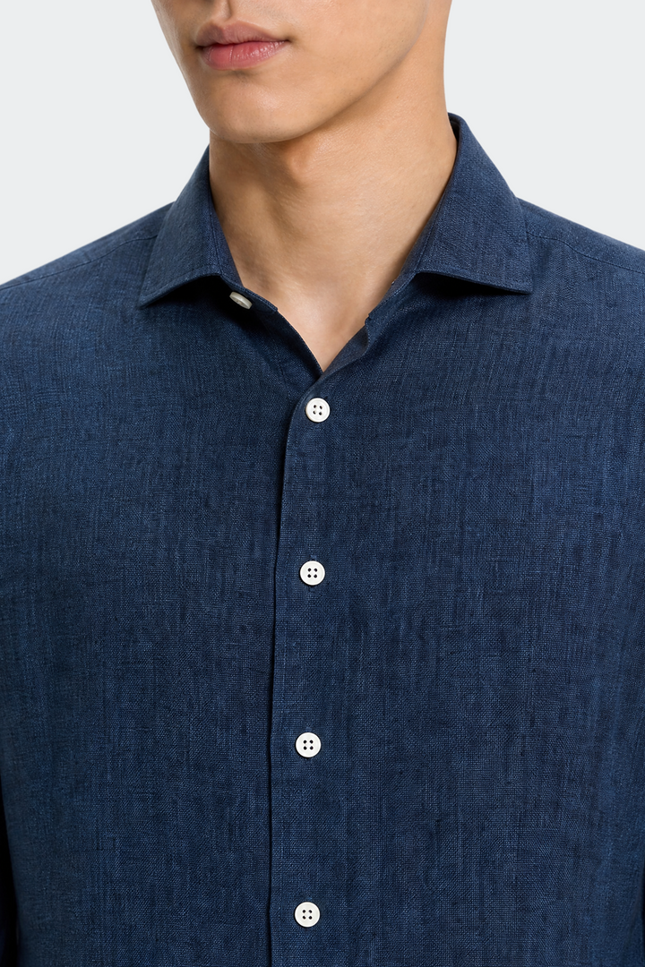 Dante | Men's Slim Fit Long Sleeve Linen Shirt