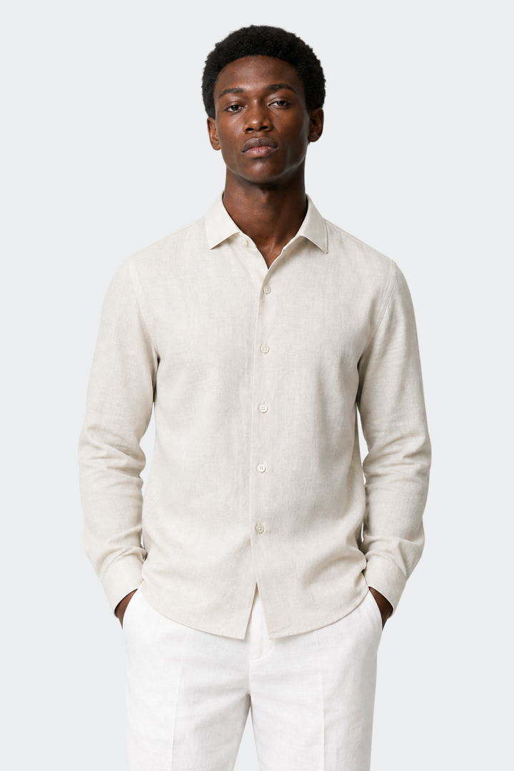 Dante | Men's Slim Fit Long Sleeve Linen Shirt
