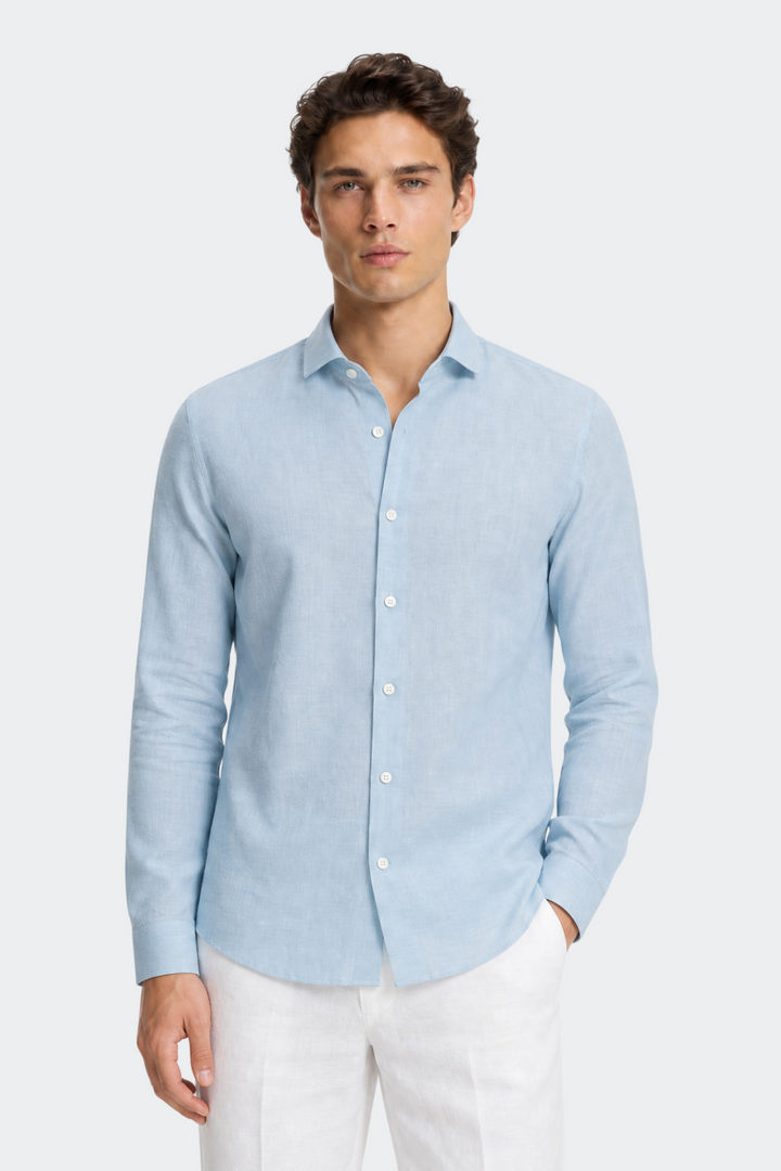 Dante | Men's Slim Fit Long Sleeve Linen Shirt