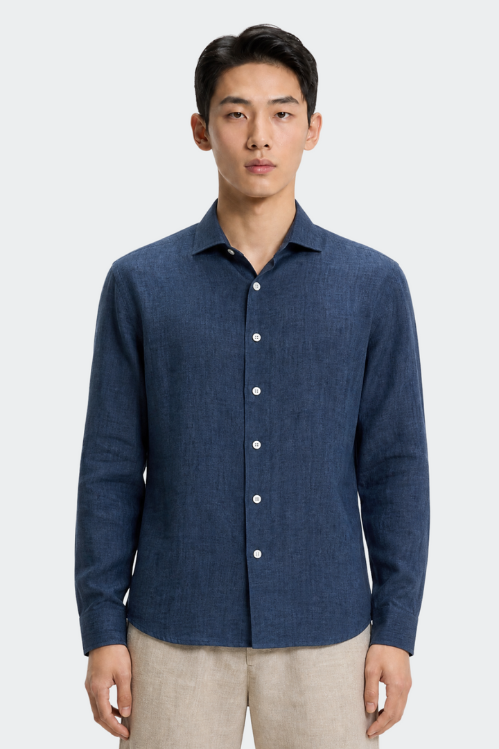 Dante | Men's Slim Fit Long Sleeve Linen Shirt