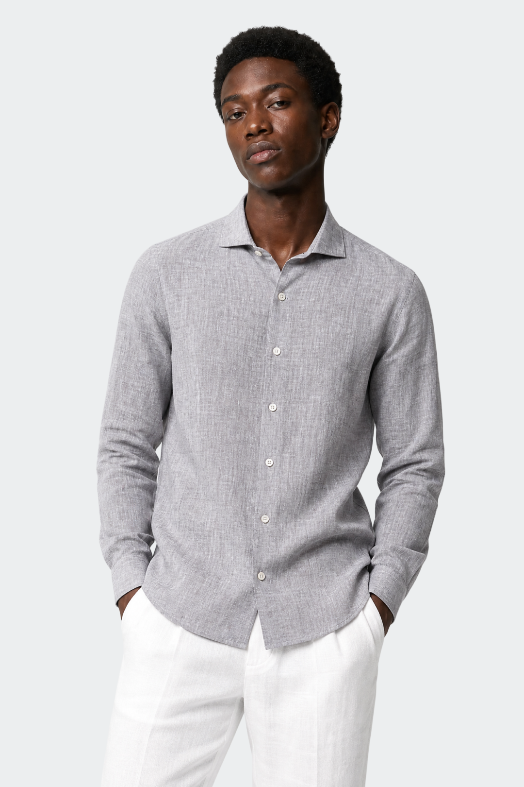 Dante | Men's Slim Fit Long Sleeve Linen Shirt