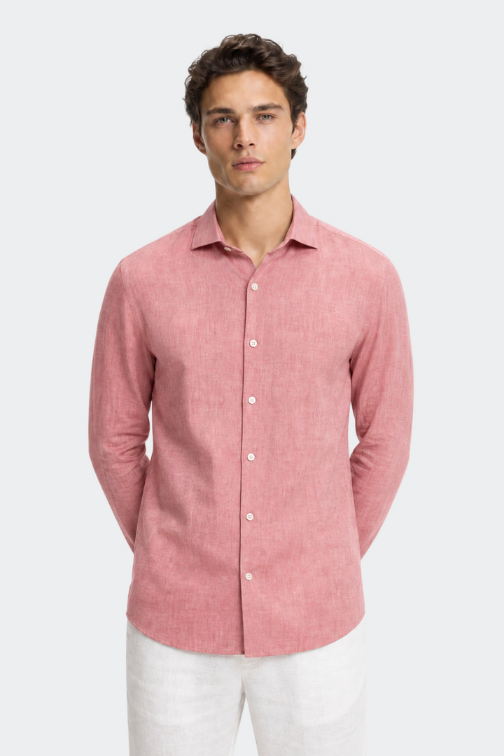 Dante | Men's Slim Fit Long Sleeve Linen Shirt