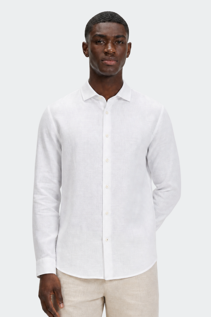 Dante | Men's Slim Fit Long Sleeve Linen Shirt