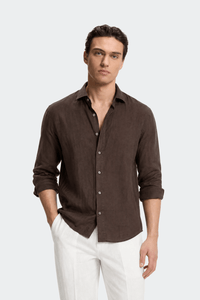 Dante | Men's Slim Fit Long Sleeve Linen Shirt