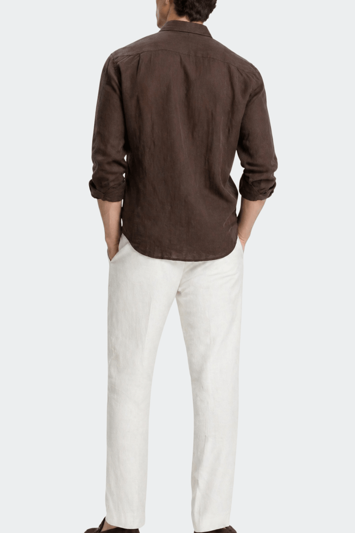 Dante | Men's Slim Fit Long Sleeve Linen Shirt