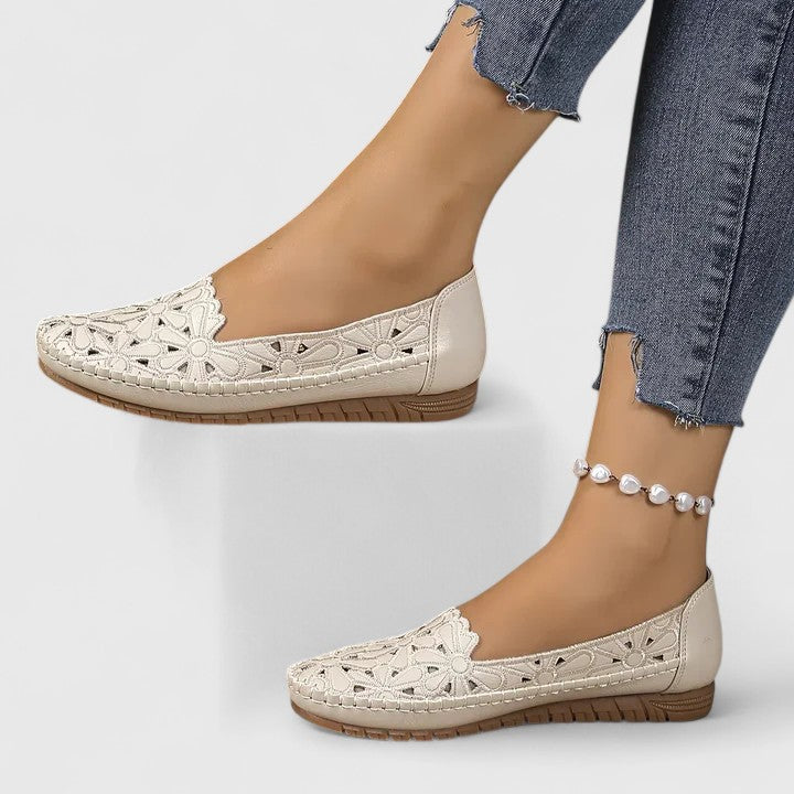 Floret | Laser-Cut Slip-On Orthopedic Flats for Women