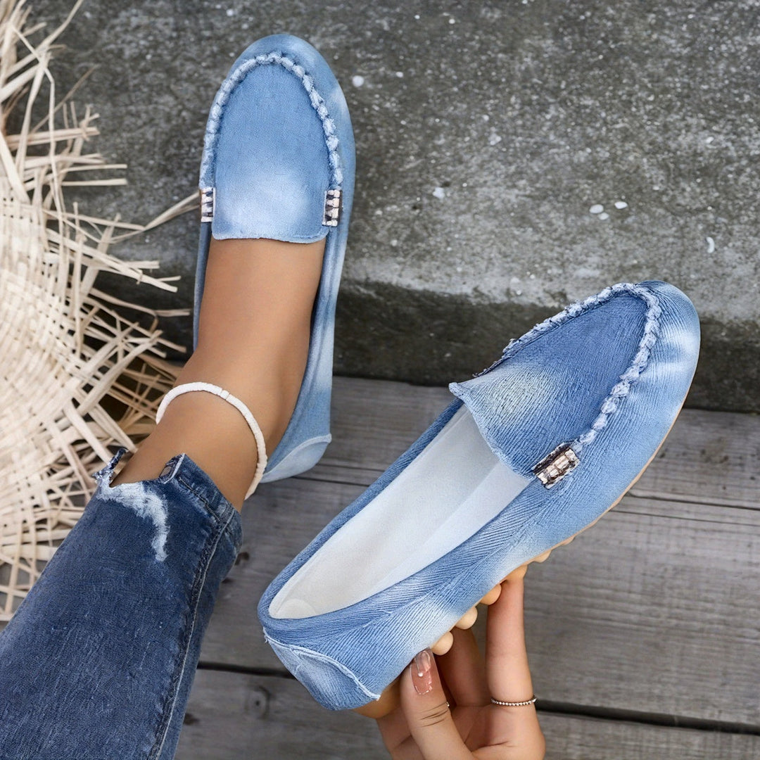 Daphne | Denim Slip-On Flats
