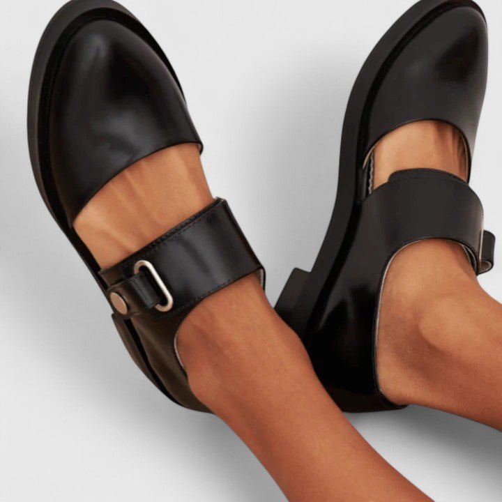 Simone | Chunky Sole Wide Strap Buckle Mary Jane Flats