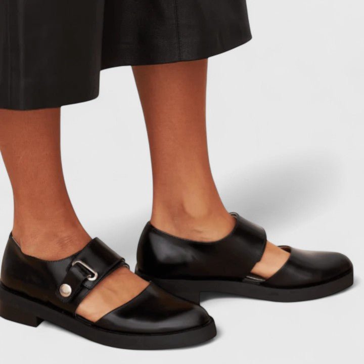 Simone | Chunky Sole Wide Strap Buckle Mary Jane Flats