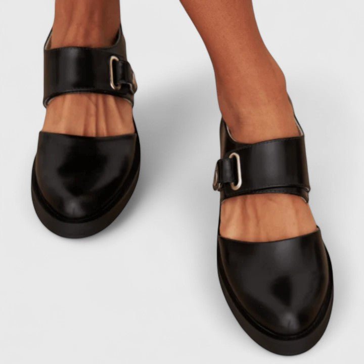 Simone | Chunky Sole Wide Strap Buckle Mary Jane Flats