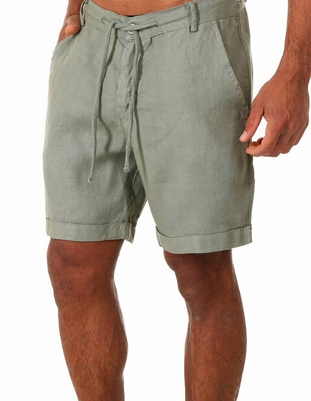 Palermo | Men's Cuffed Drawstring Linen Shorts