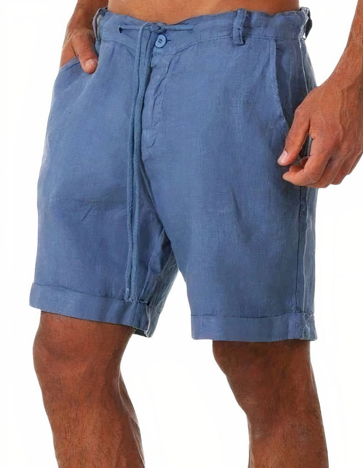 Palermo | Men's Cuffed Drawstring Linen Shorts