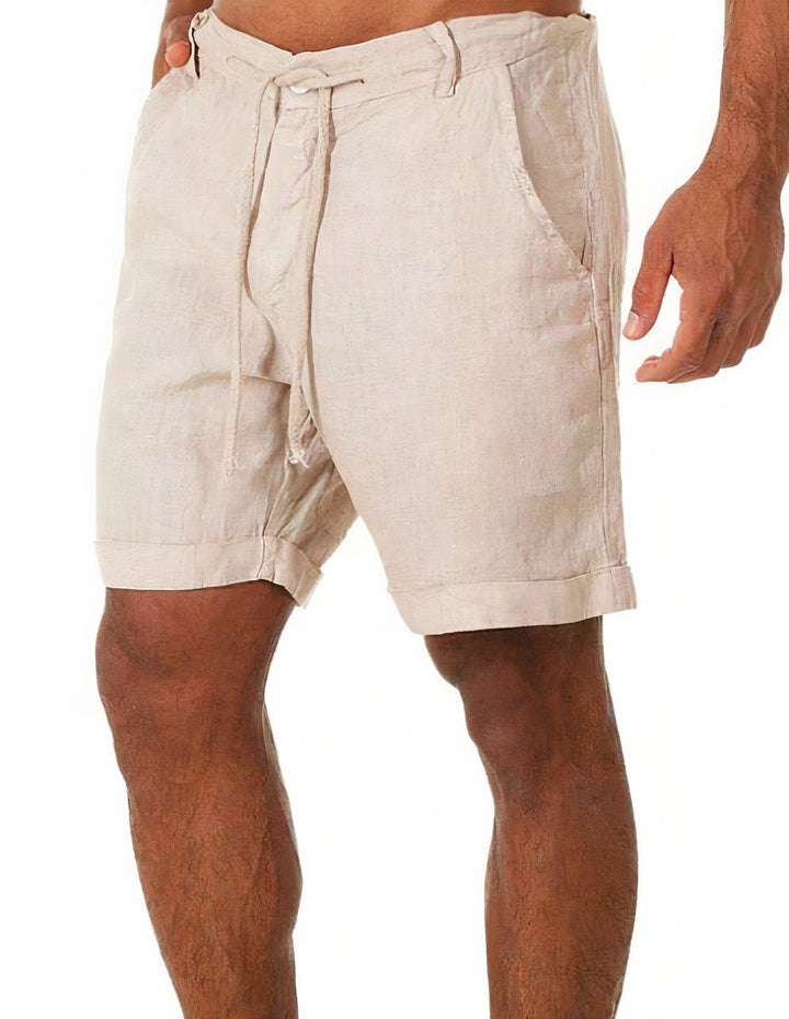 Palermo | Men's Cuffed Drawstring Linen Shorts