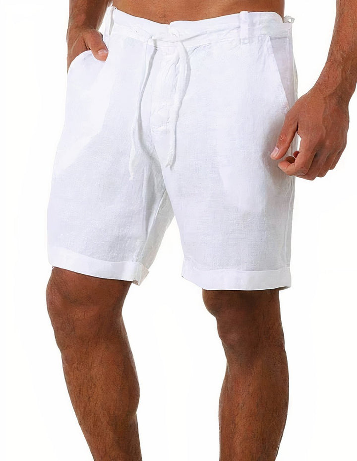 Palermo | Men's Cuffed Drawstring Linen Shorts