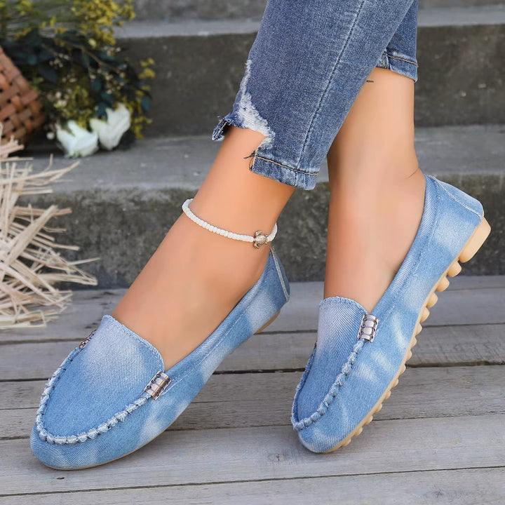 Daphne | Denim Slip-On Flats