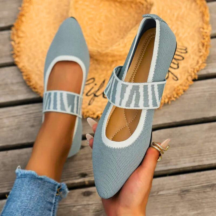 Darcie | Checkered Strap Knit Orthopedic Flats for Women