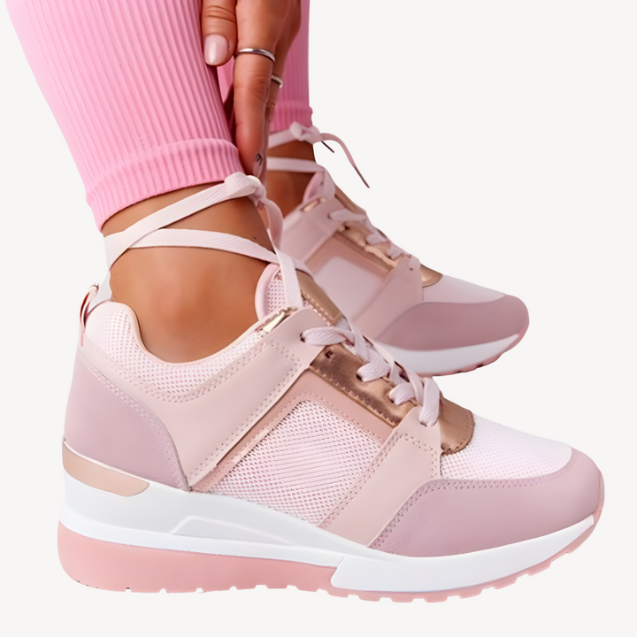 Goldie | Metallic Detail Wedge Platform Women Sneakers