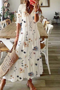 Camille | Women's Wildflower Print Boho Floral Summer Dress